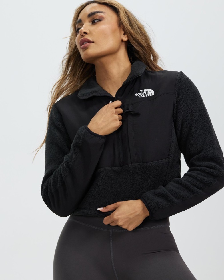 Black Cropped Denali Fleece Jacket The North Face