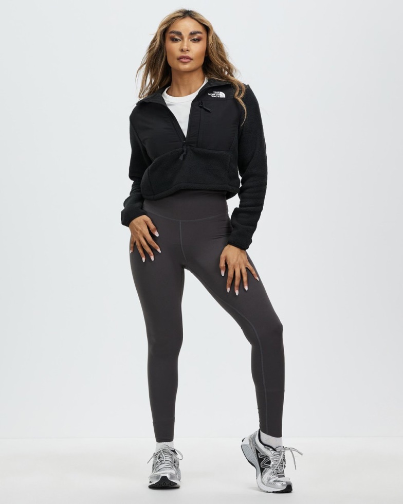 Black Cropped Denali Fleece Jacket The North Face