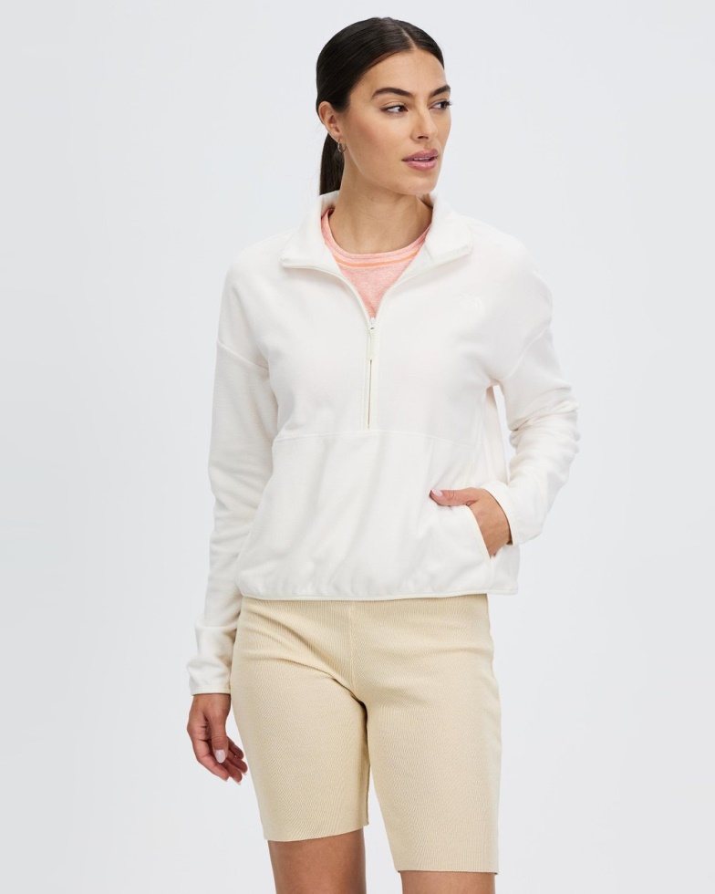 The North Face White Glacier Fleece Crop