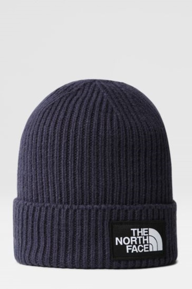 Blue Logo Box Cuffed Beanie The North Face