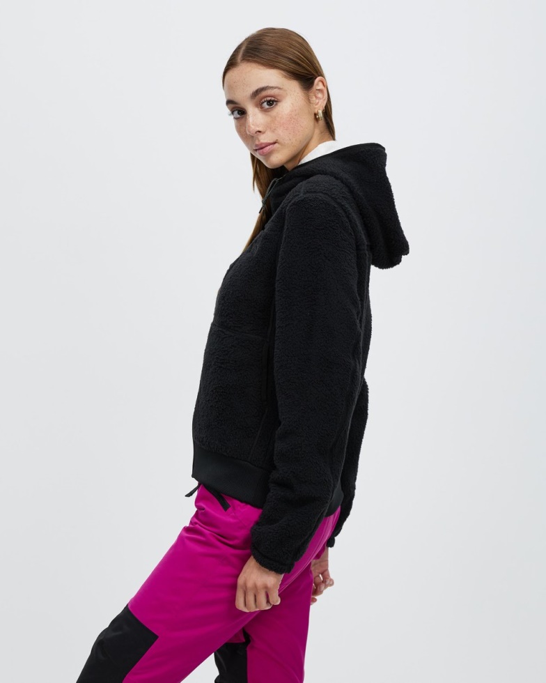 Dunraven Fleece Full Zip Hoodie Black The North Face