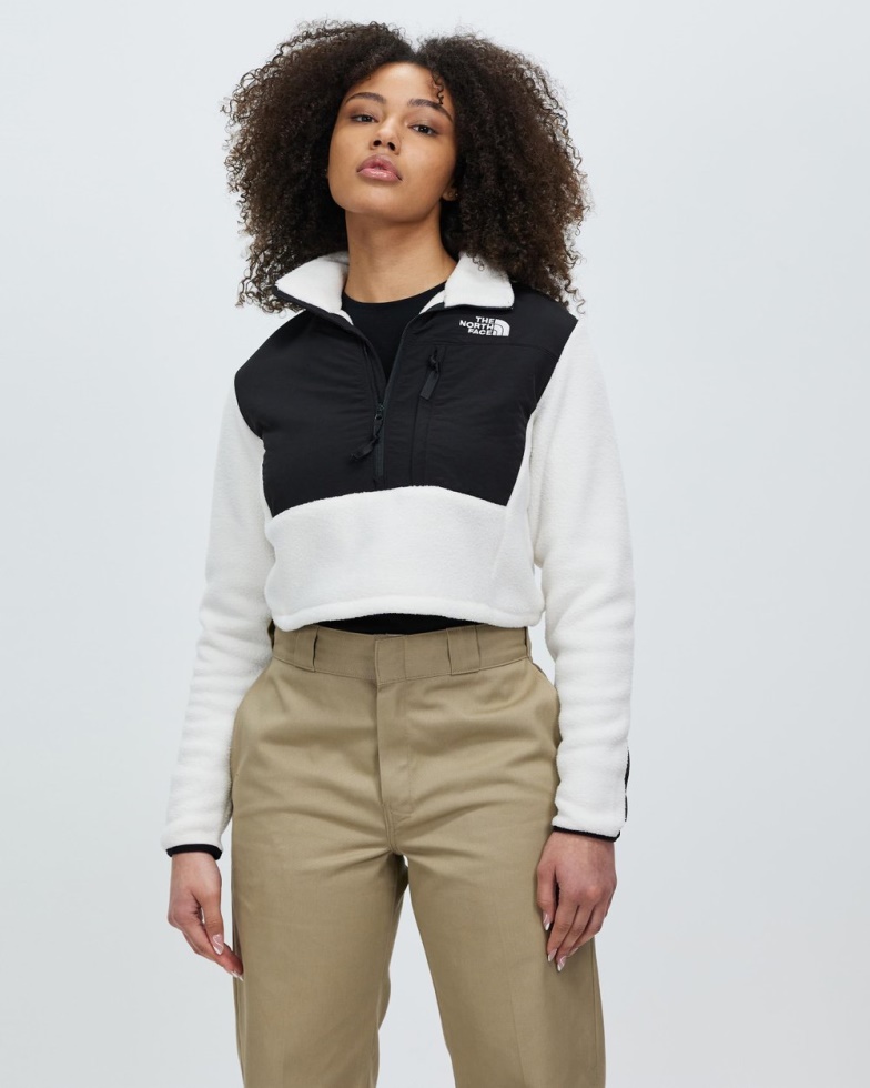 The North Face Cropped Denali Fleece Jacket Grdnia Wht