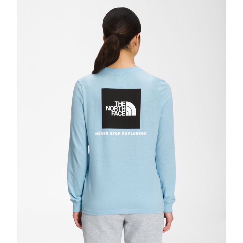 Beta Blue The North Face Women Long Sleeve Box Nse Tee