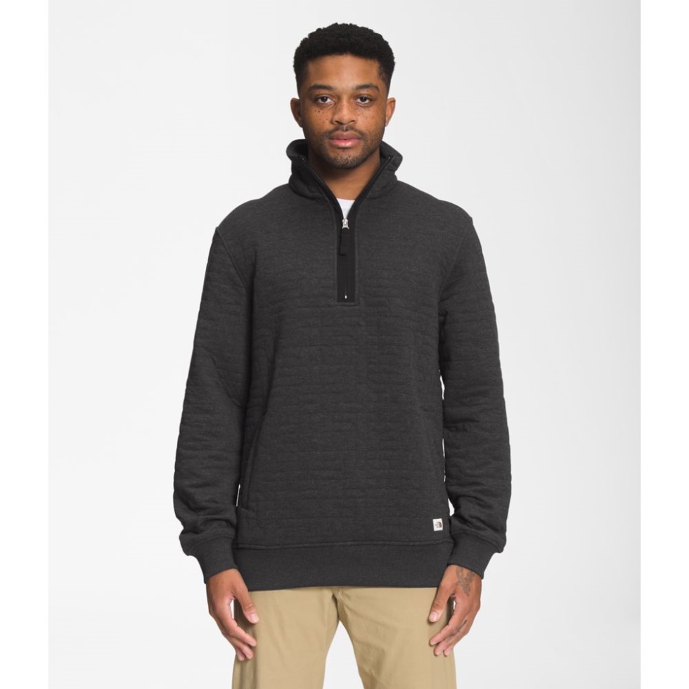 Black Heather Men Longs Peak Quilted Zip The North Face