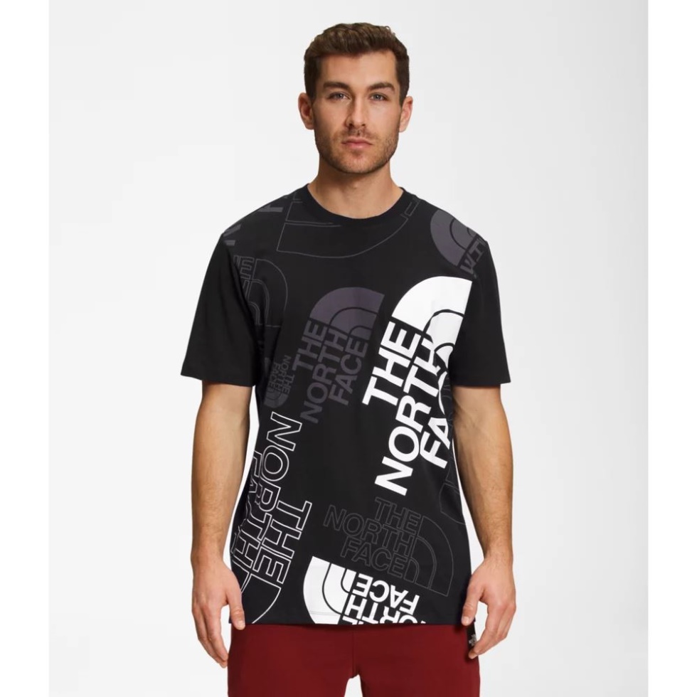Black The North Face Men Short Sleeve Graphic Injection Tee