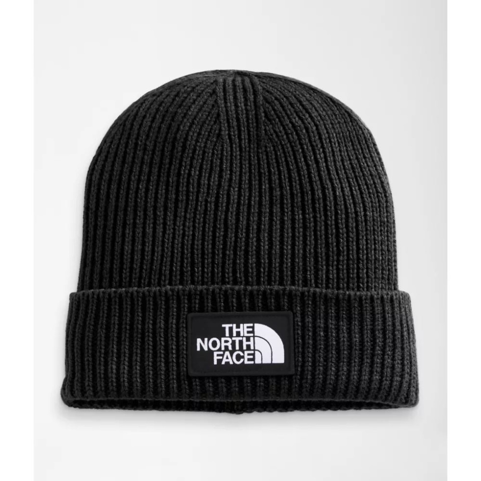 Black Tnf Logo Box Cuffed Beanie The North Face