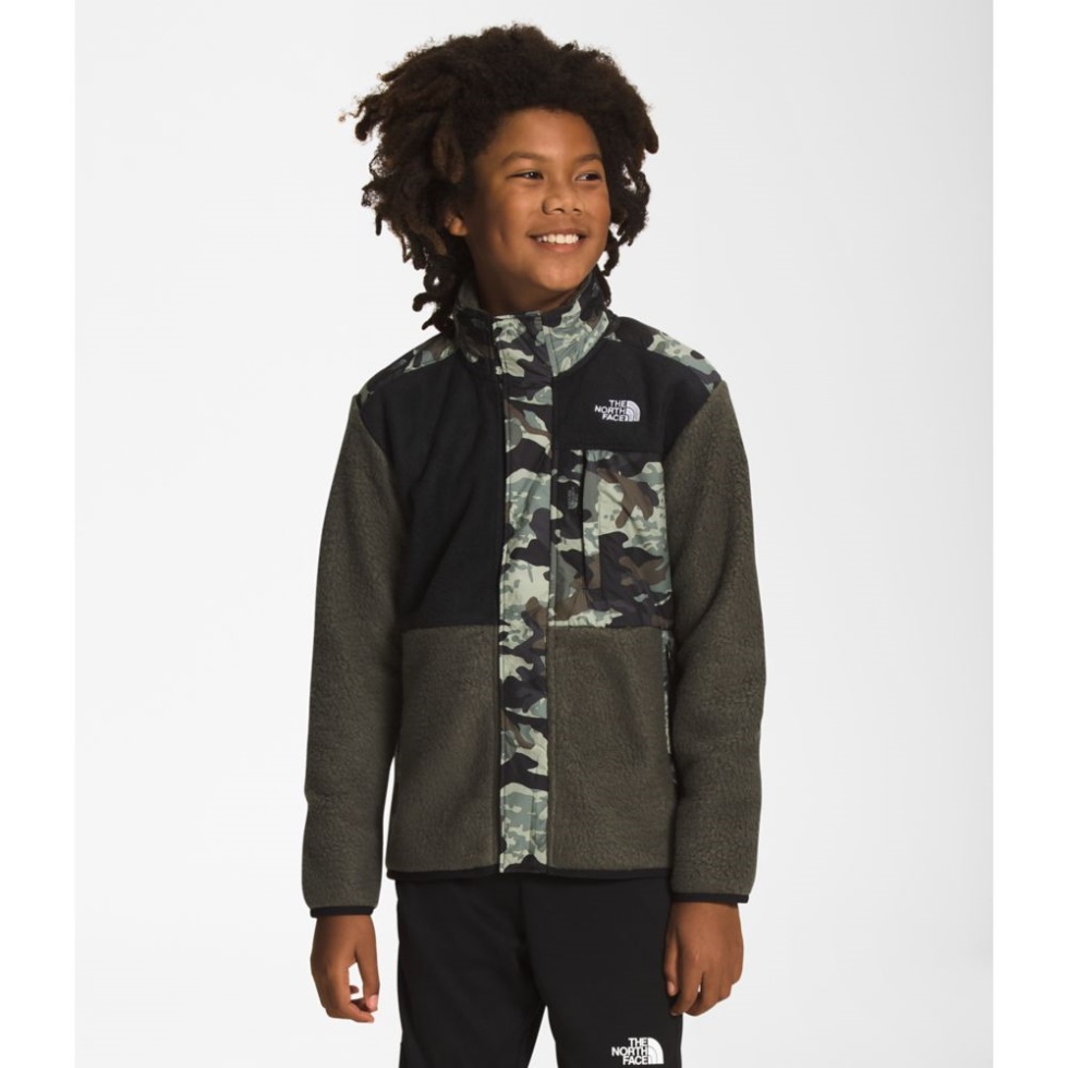 Boys Forrest Fleece Mashup Jacket Taupe Green The North Face