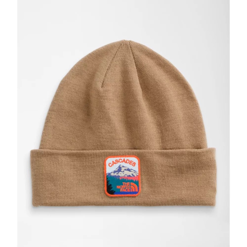 Brown Light Embroidered Earthscape Beanie The North Face