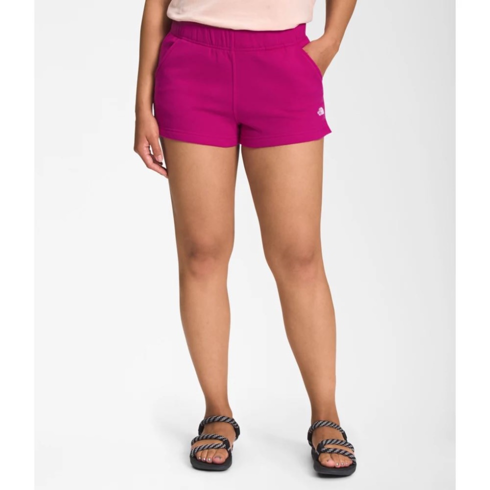 Fuschia Pink Women Half Dome Logo 3 Shorts The North Face