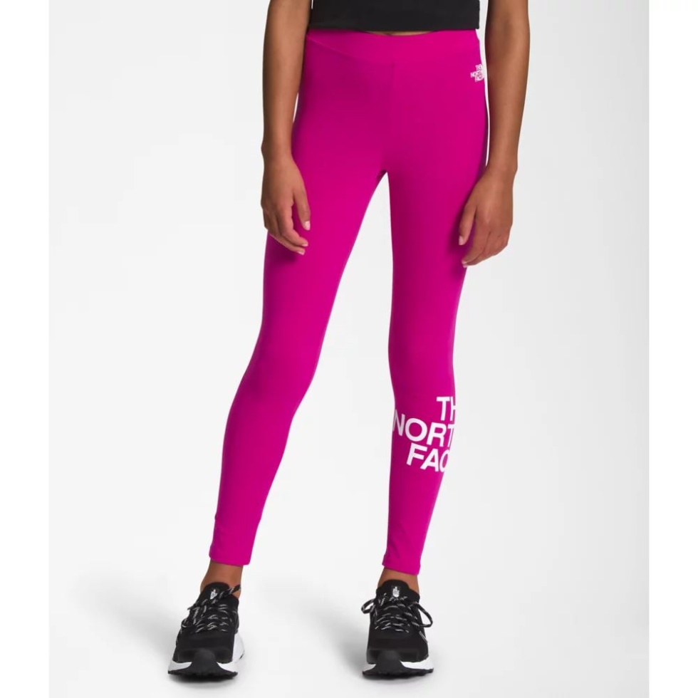 Girls Cotton Logo Leggings Fuschia Pink The North Face