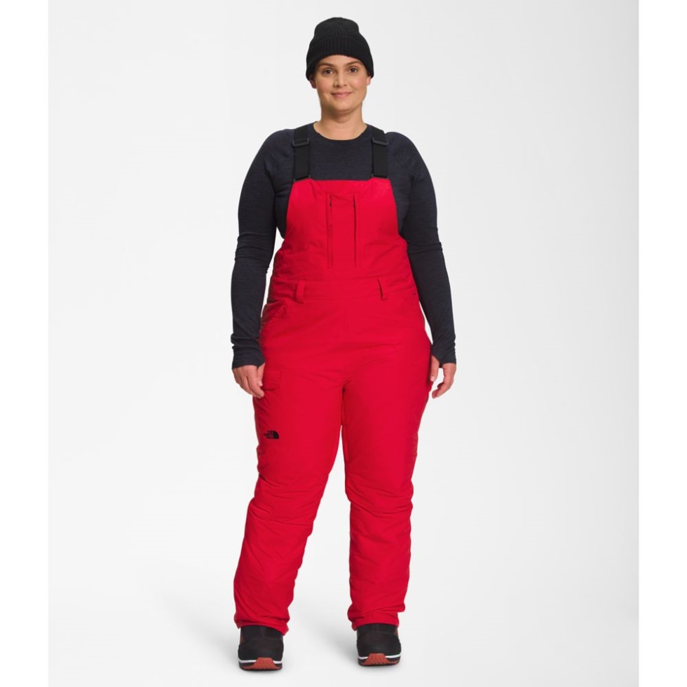 Red Women Plus Freedom Insulated Bibs The North Face