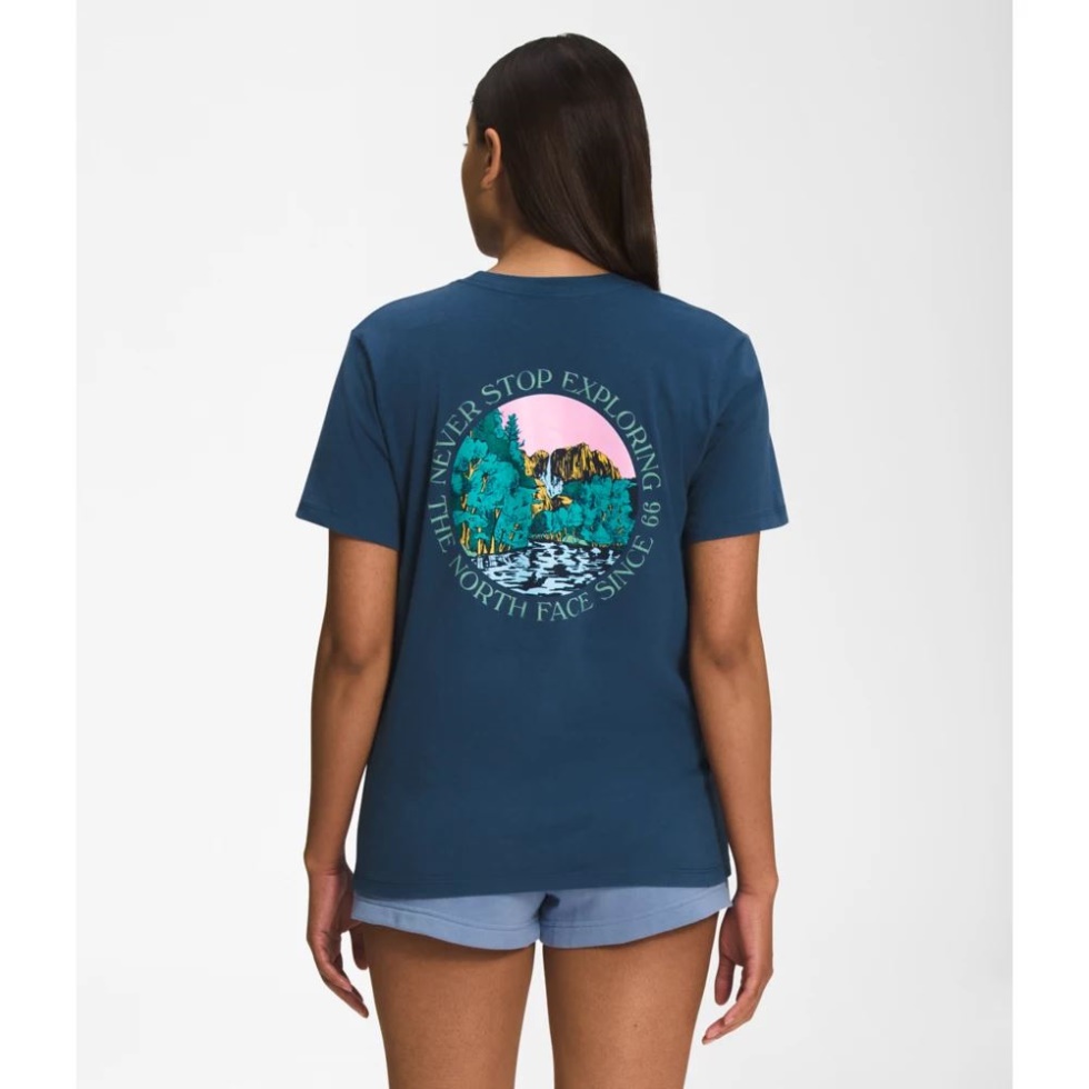 Shady Blue The North Face Women Short Sleeve Graphic Injection Tee
