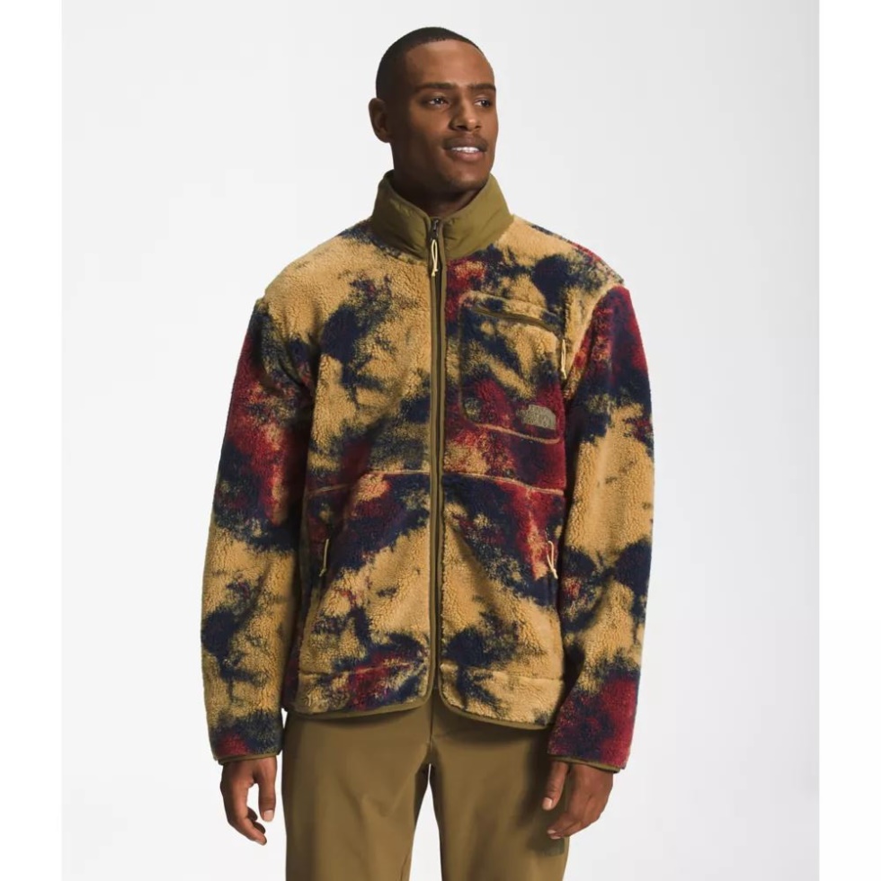 Tan Ice The North Face Men Jacquard Extreme Pile Full Zip Jacket