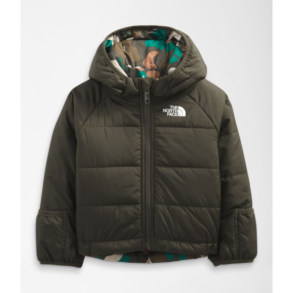 The North Face Baby Reversible Perrito Hooded Jacket New Taupe Green