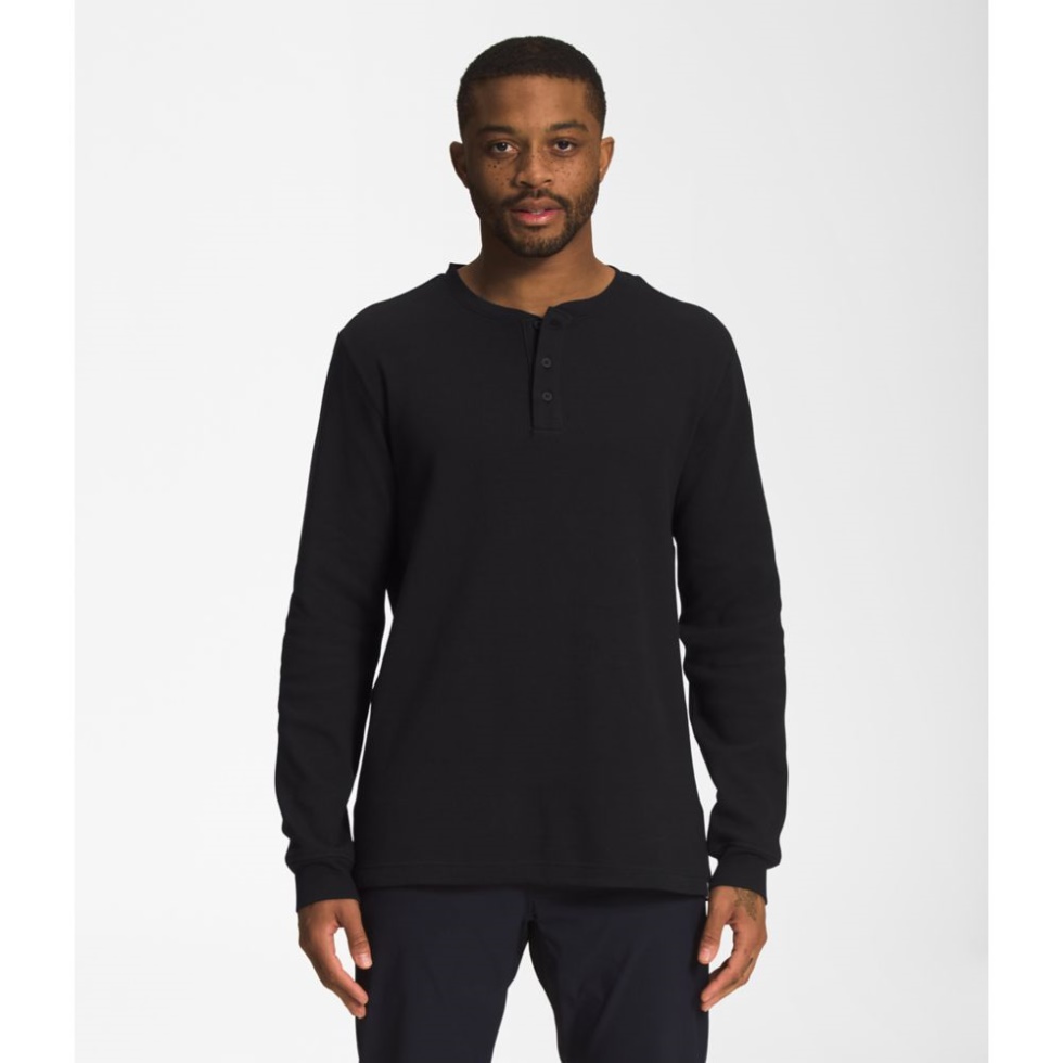 The North Face Black Men Waffle Long Sleeve Henley