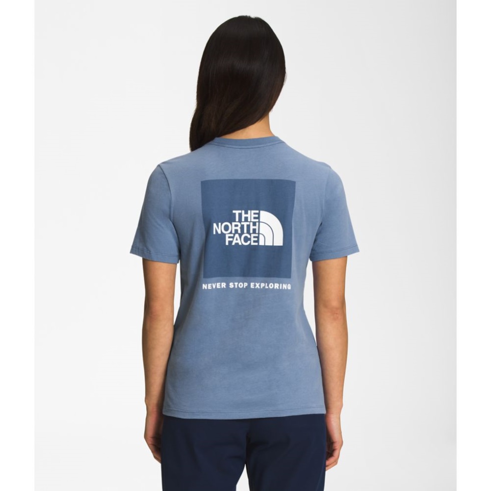 The North Face Folk Blue Women Short Sleeve Box Nse Tee