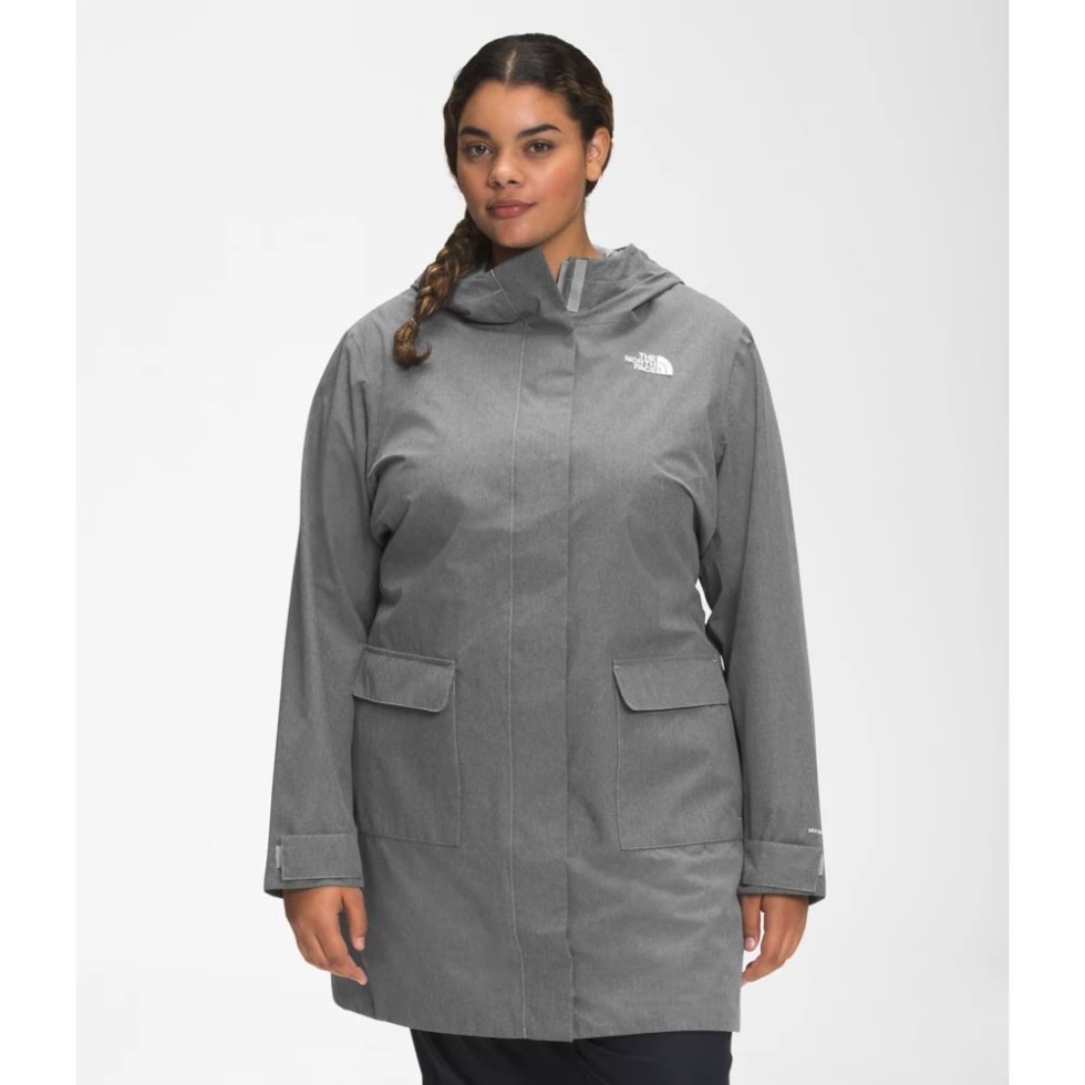 The North Face Grey Women Plus City Breeze Rain Parka Ii