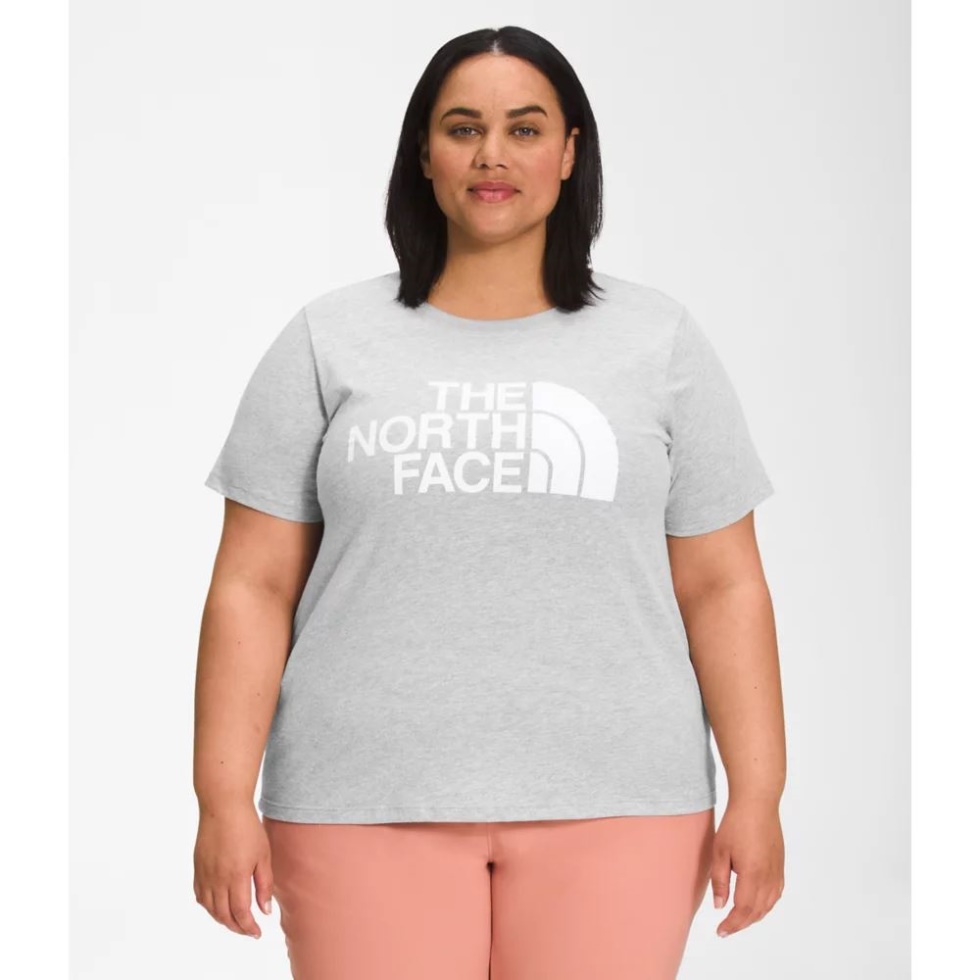 The North Face Grey Women Plus Short Sleeve Half Dome Cotton Tee