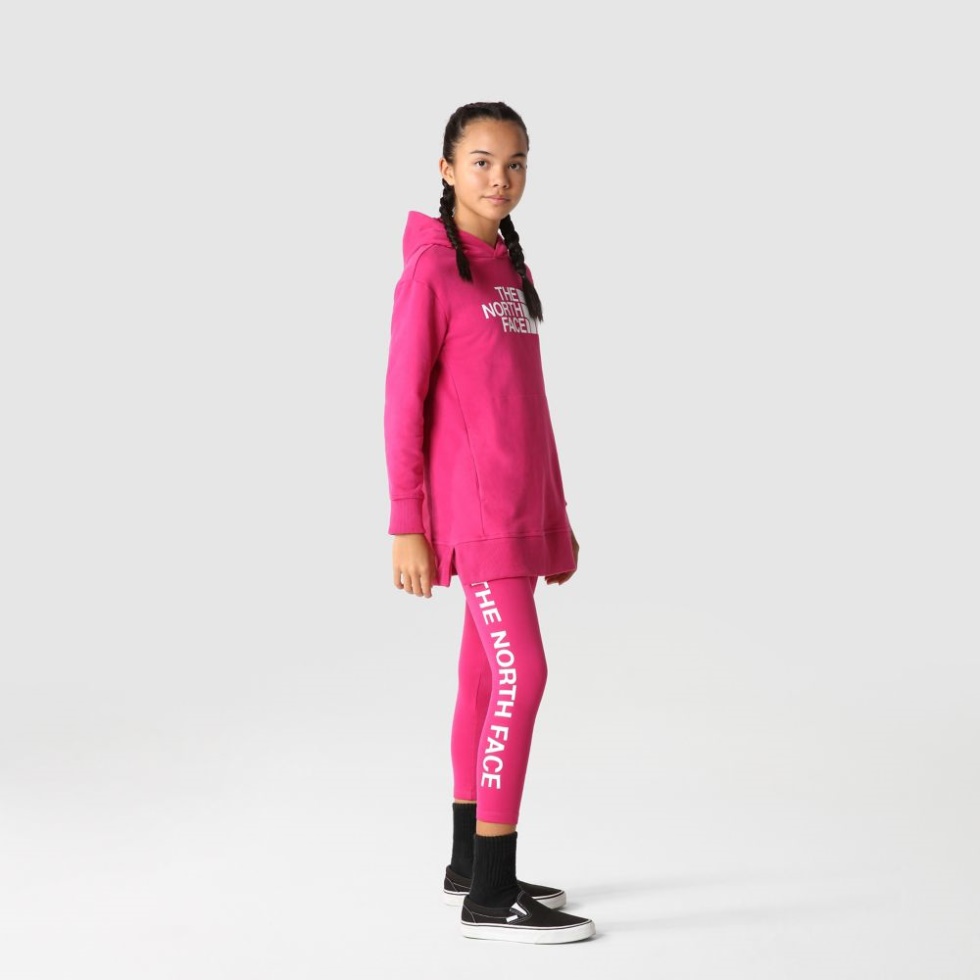 Fuschia Pink The North Face Girls Graphic Leggings