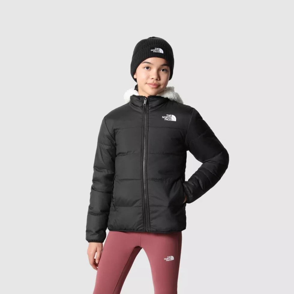 Girls Reversible Mossbud Jacket Black The North Face