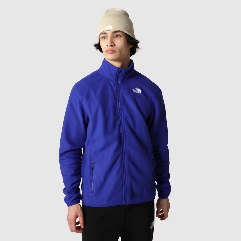 Men 100 Glacier Full Zip Fleece Lapis Blue The North Face