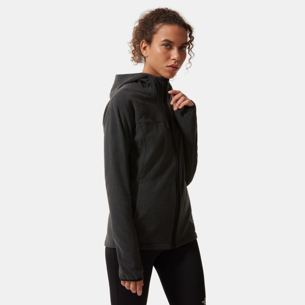 Women Homesafe Full Zip Fleece Hoodie Black Stripe The North Face