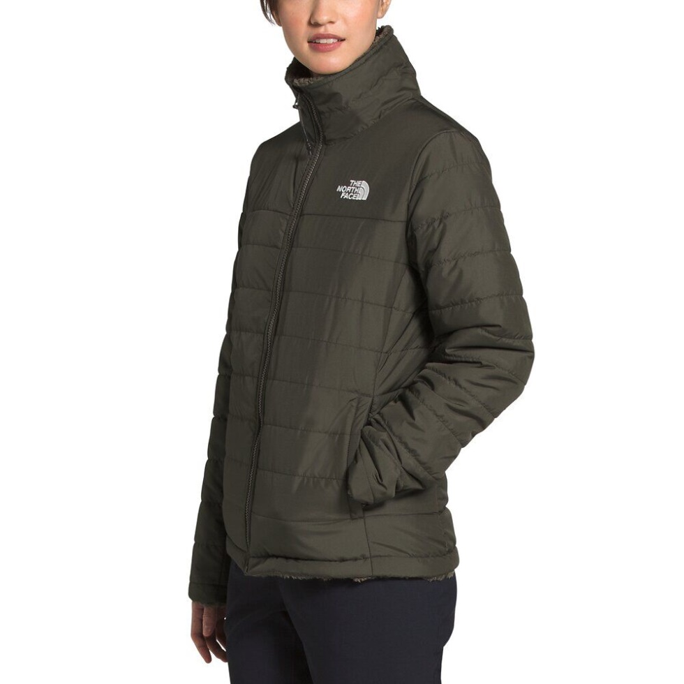 New Taupe Green Women Mossbud Insulated Reversible Jacket The North Face