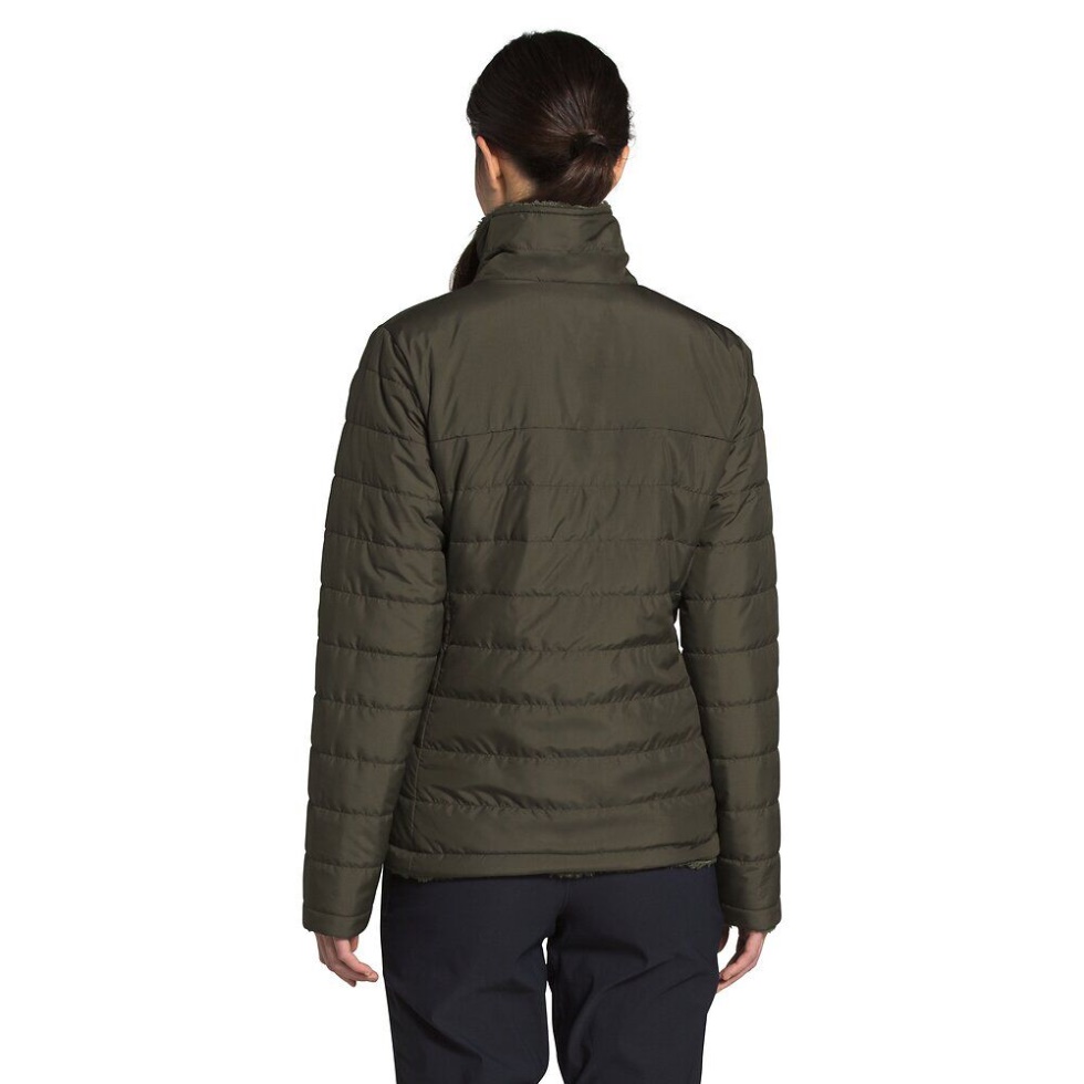 New Taupe Green Women Mossbud Insulated Reversible Jacket The North Face