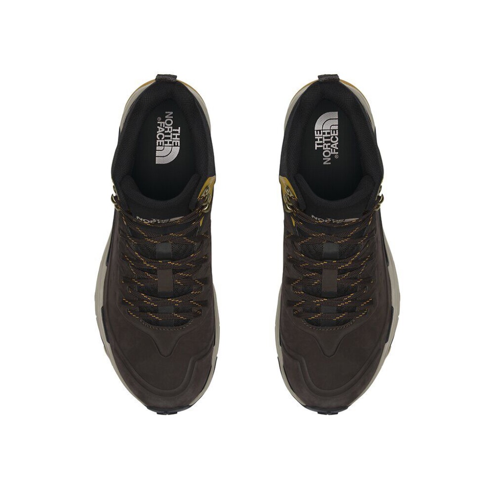 Deep Brown The North Face Men Vectiv Exploris Mid Futurelight Leather Boots