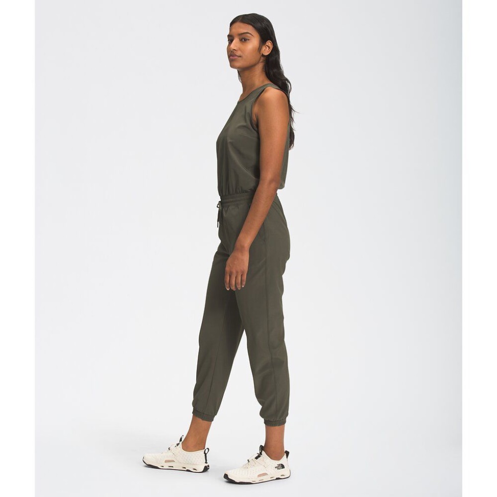 New Taupe Green The North Face Women Never Stop Wearing Jumpsuit