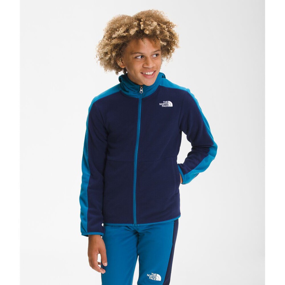 Navy Youth Glacier Fleece Full Zip Hoodie The North Face